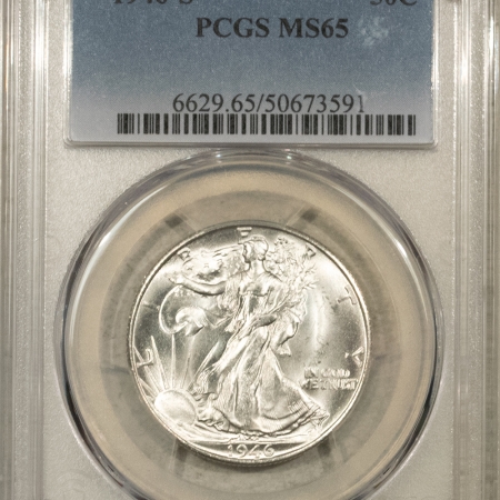 New Certified Coins 1946-S WALKING LIBERTY HALF DOLLAR – PCGS MS-65, LUSTROUS WHITE GEM!