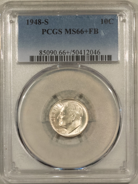 New Certified Coins 1948-S ROOSEVELT DIME – PCGS MS-66+ FB, SUPERB & PREMIUM QUALITY!