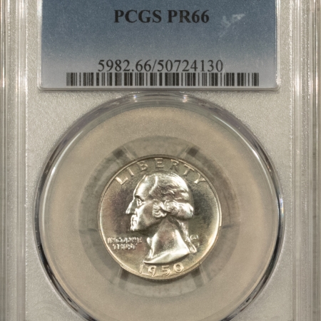 New Certified Coins 1950 PROOF WASHINGTON QUARTER – PCGS PR-66, FRESH PROOF!