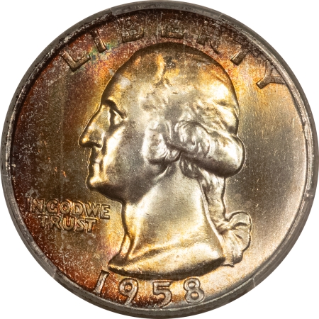 New Certified Coins 1958-D WASHINGTON QUARTER – PCGS MS-66, GORGEOUS COLOR! PREMIUM QUALITY!