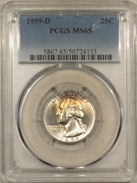 New Certified Coins 1959-D WASHINGTON QUARTER – PCGS MS-65, REALLY PRETTY GEM!