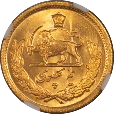 New Certified Coins SH1346 (1967) IRAN GOLD 1/2 PAHLAVI, KM-1161 – NGC MS-66, HIGH GRADE, SCARCE