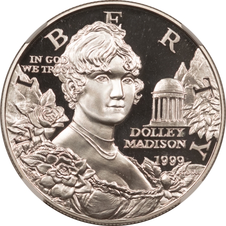 Modern Silver Commems 1999-P $1 PROOF DOLLEY MADISON SILVER DOLLAR COMMEMORATIVE NGC PF-69 ULTRA CAMEO