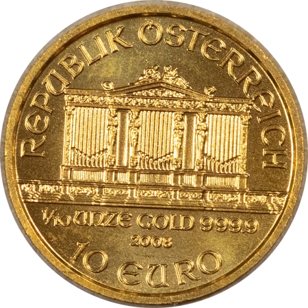 Bullion 2008 10 EURO 1/10 OZ .9999 GOLD AUSTRIA PHILARMONIC – GEM BRILLIANT UNCIRCULATED