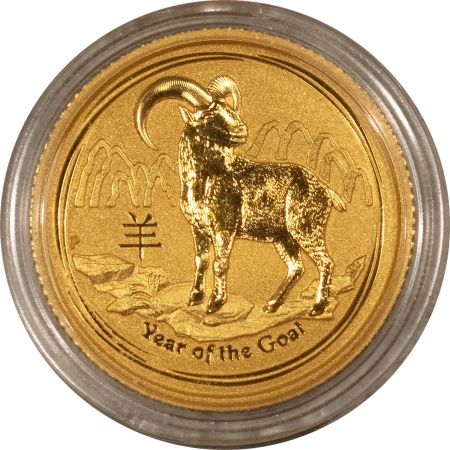 Bullion 2015-P $15 AUSTRALIA 1/10 OZ .9999 GOLD, YEAR OF THE GOAT, FRESH BU ORIG CAPSULE