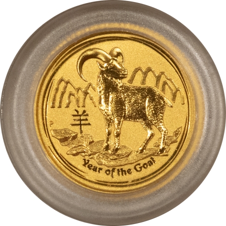 Bullion 2015-P $5 AUSTRALIA 1/20 OZ .9999 GOLD, YEAR OF THE GOAT FRESH BU ORIG CAPSULE