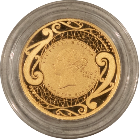 Bullion 2019 NEW ZEALAND 50 CENTS 2 GRAMS .917 FINE 1/4 SOVEREIGN – GEM BU IN CAPSULE!