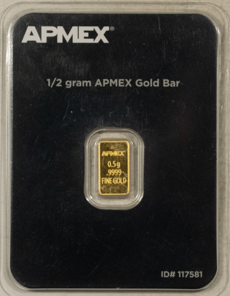 Bullion APMEX 1/2 GRAM GOLD BAR, .9999 – SEALED