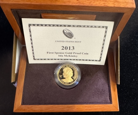 Gold Commems 2013 IDA McKINLEY 1/2 OZ .9999 GOLD “FIRST SPOUSE”, MINTAGE 2724, GEM PROOF-OGP!