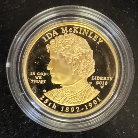 Gold Commems 2013 IDA McKINLEY 1/2 OZ .9999 GOLD “FIRST SPOUSE”, MINTAGE 2724, GEM PROOF-OGP!