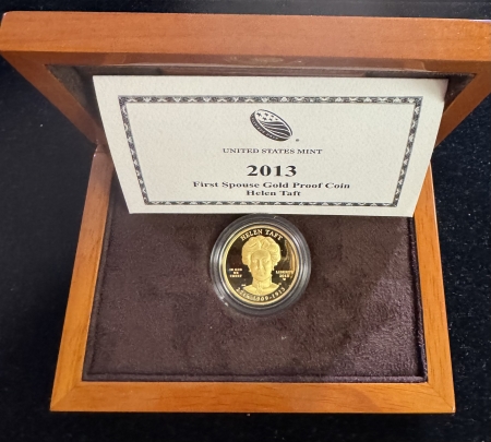 Modern Commems 2013 HELEN TAFT 1/2 OZ .9999 GOLD “FIRST SPOUSE”, MINTAGE 2598, GEM PROOF-OGP!