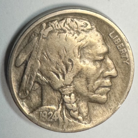 New Store Items 1924-D BUFFALO NICKEL, HIGHER GRADE CIRCULATED EXAMPLE