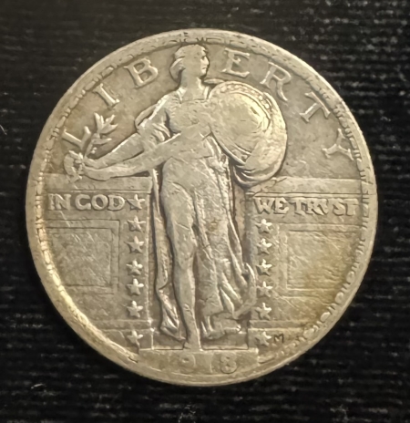 New Store Items 1918 STANDING LIBERTY QUARTER – PLEASING CIRCULATED EXAMPLE!