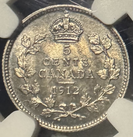 New Certified Coins 1912 CANADA 5C, KM-22 – NGC MS-64