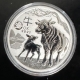 Bullion 2022 AUSTRALIA 2 OZ .9999 SILVER LUNAR SERIES-TIGER; SEALED/ORIG GOVT CAP-GEM BU