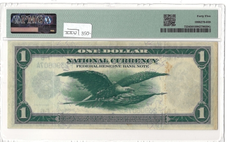 Large Federal Reserve Notes 1918 $1 FRBN ATLANTA, FR#723 – PMG 45 – CHOICE EXTREMELY FINE!