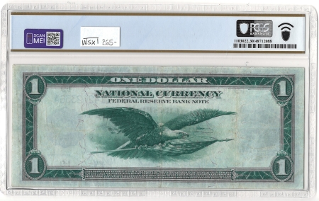 Large Federal Reserve Notes 1918 $1 FRBN MINNEAPOLIS, FR#736 – PCGS 30 – VERY FINE!