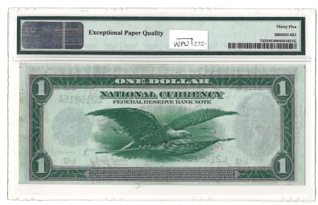 Large Federal Reserve Notes 1918 $1 FRBN SAN FRANCISCO, FR#743 – PMG 35 EPQ – CHOICE VERY FINE!