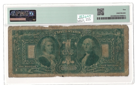 Large Silver Certificates 1896 $1 SILVER CERTIFICATE, FR#224 – PMG 10 VERY GOOD!