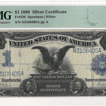 Large Silver Certificates 1899 $1 SILVER CERTIFICATE, FR#236 – PMG 25 VERY FINE!