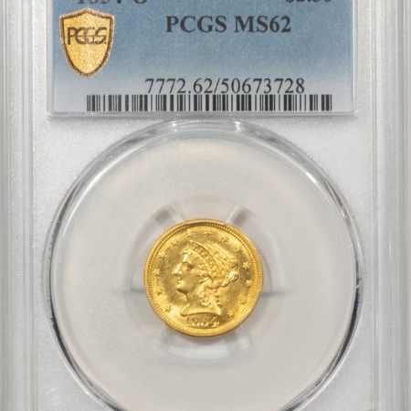 $2.50 1854-O $2.50 LIBERTY GOLD QUARTER EAGLE – PCGS MS-62 RARE! SUPER FLASHY!