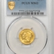 $2.50 1910 $2.50 INDIAN GOLD QUARTER EAGLE – NGC MS-62, GREAT LUSTER!