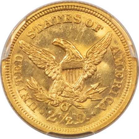 $2.50 1854-O $2.50 LIBERTY GOLD QUARTER EAGLE – PCGS MS-62 RARE! SUPER FLASHY!