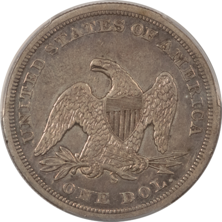 Liberty Seated Dollars 1859-S $1 SEATED LIBERTY DOLLAR – PCGS VF-35, FIRST SAN FRANCISCO DOLLAR, TOUGH!