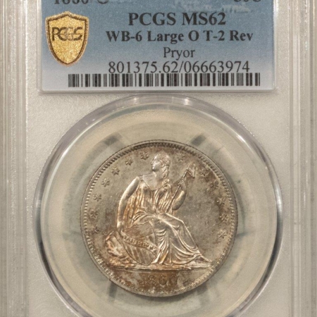 Half Dollars 1860-O SEATED LIBERTY HALF DOLLAR, WB-6, LARGE O, TY2 REVERSE – PCGS MS-62 PRYOR