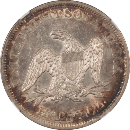 Liberty Seated Halves 1861 LIBERTY SEATED HALF DOLLAR – NGC AU-55, PRETTY! CIVIL WAR DATE!