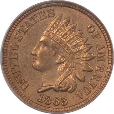 Indian 1863 INDIAN CENT – PCGS MS-63, FRESH AND CHOICE!