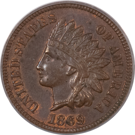 Indian 1869 INDIAN CENT – PCGS MS-62 BN, TOUGH DATE!