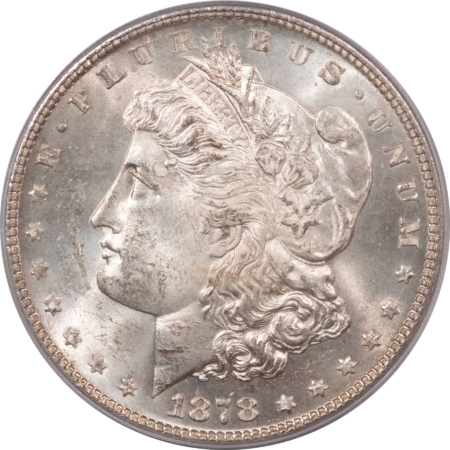 Morgan Dollars 1878 7/8TF $1 MORGAN DOLLAR, STRONG – PCGS MS-63, FRESH WHITE & CHOICE!