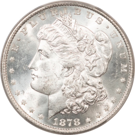 Morgan Dollars 1878 8TF $1 MORGAN DOLLAR – PCGS MS-64, BLAST WHITE!