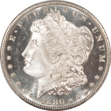 Dollars 1880-S MORGAN DOLLAR, PCGS MS-65 DMPL; BLACK & WHITE GEM W/ MONSTER CONTRAST!