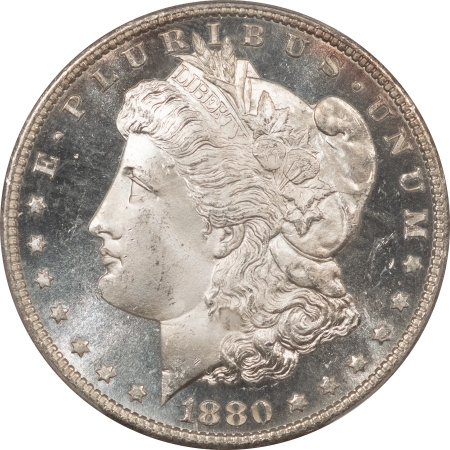 Morgan Dollars 1880-S $1 MORGAN DOLLAR – PCGS MS-66 PL, DMPL OBVERSE, BLACK & WHITE!