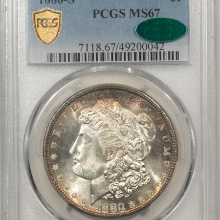 CAC Approved Coins 1880-S $1 MORGAN DOLLAR – PCGS MS-67, PRETTY SUPERB GEM! CAC APPROVED!