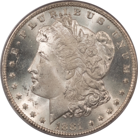 Morgan Dollars 1881-CC $1 MORGAN DOLLAR – PCGS MS-65, BLAST WHITE, CARSON CITY (GSA ON HOLDER)