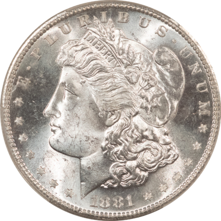 Dollars 1881-S MORGAN DOLLAR, CACG MS-65, BLAST-WHITE GEM & PQ! CAC!