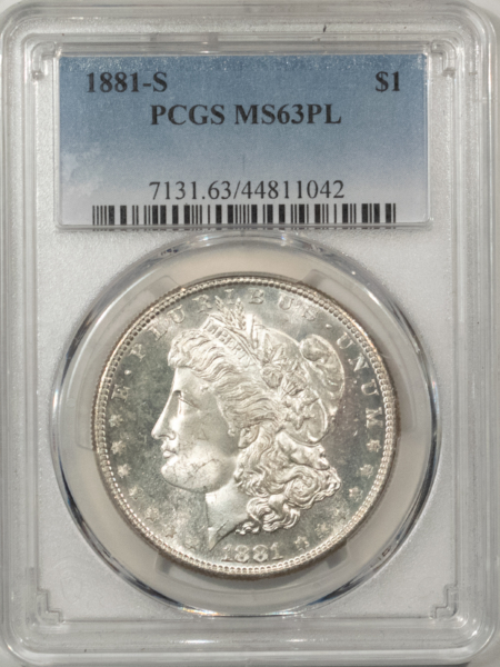 Morgan Dollars 1881-S $1 MORGAN DOLLAR – PCGS MS-63 PL, PROOFLIKE!