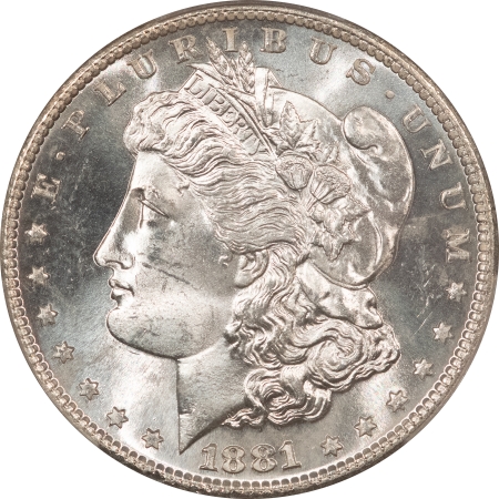 Morgan Dollars 1881-S $1 MORGAN DOLLAR – PCGS MS-64+ LOOKS 65! BLAST WHITE, PREMIUM QUALITY!