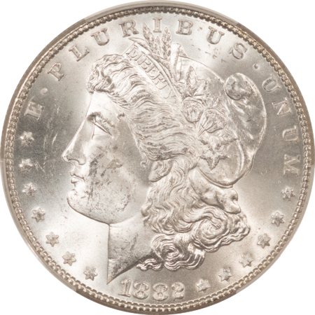 Dollars 1882 MORGAN DOLLAR, CACG MS-62, BLAST-WHITE & PQ! CAC!