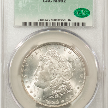 New Store Items 1882 MORGAN DOLLAR, CACG MS-62, BLAST-WHITE & PQ! CAC!