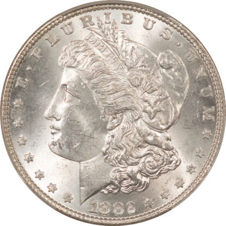 1882 MORGAN DOLLAR, CACG MS-62, BLAST-WHITE & PQ! CAC!