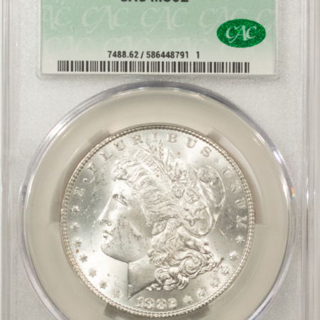 New Store Items 1882 MORGAN DOLLAR, CACG MS-62, BLAST-WHITE & PQ! CAC!