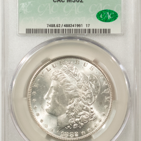 New Store Items 1882 MORGAN DOLLAR, CACG MS-62, BLAST-WHITE & PQ! CAC!