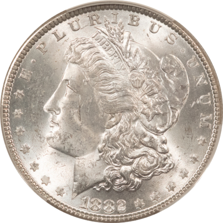 Dollars 1882 MORGAN DOLLAR, CACG MS-62, BLAST-WHITE & PQ! CAC!