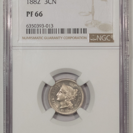 New Certified Coins 1882 PROOF THREE CENT NICKEL – NGC PF-66, FRESH & PRISTINE!