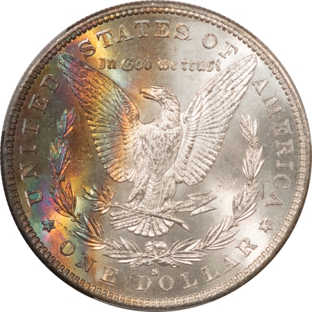 Morgan Dollars 1882-S $1 MORGAN DOLLAR – PCGS MS-65, GORGEOUS RAINBOW REV! PREMIUM QUALITY!