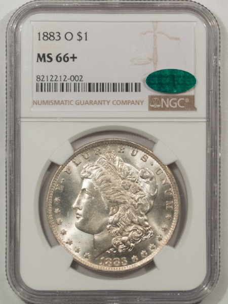 CAC Approved Coins 1883-O $1 MORGAN DOLLAR – NGC MS-66+, LOOKS 67! PREMIUM QUALITY & CAC APPROVED!